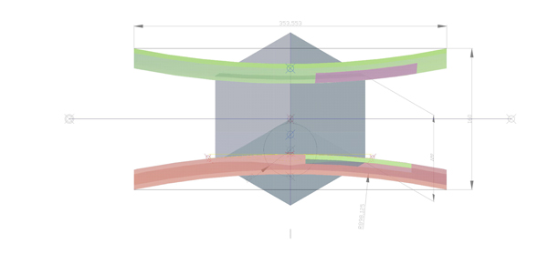 CAD Zeichnung Top zu 2te Entwicklung des Quadrates im Raum